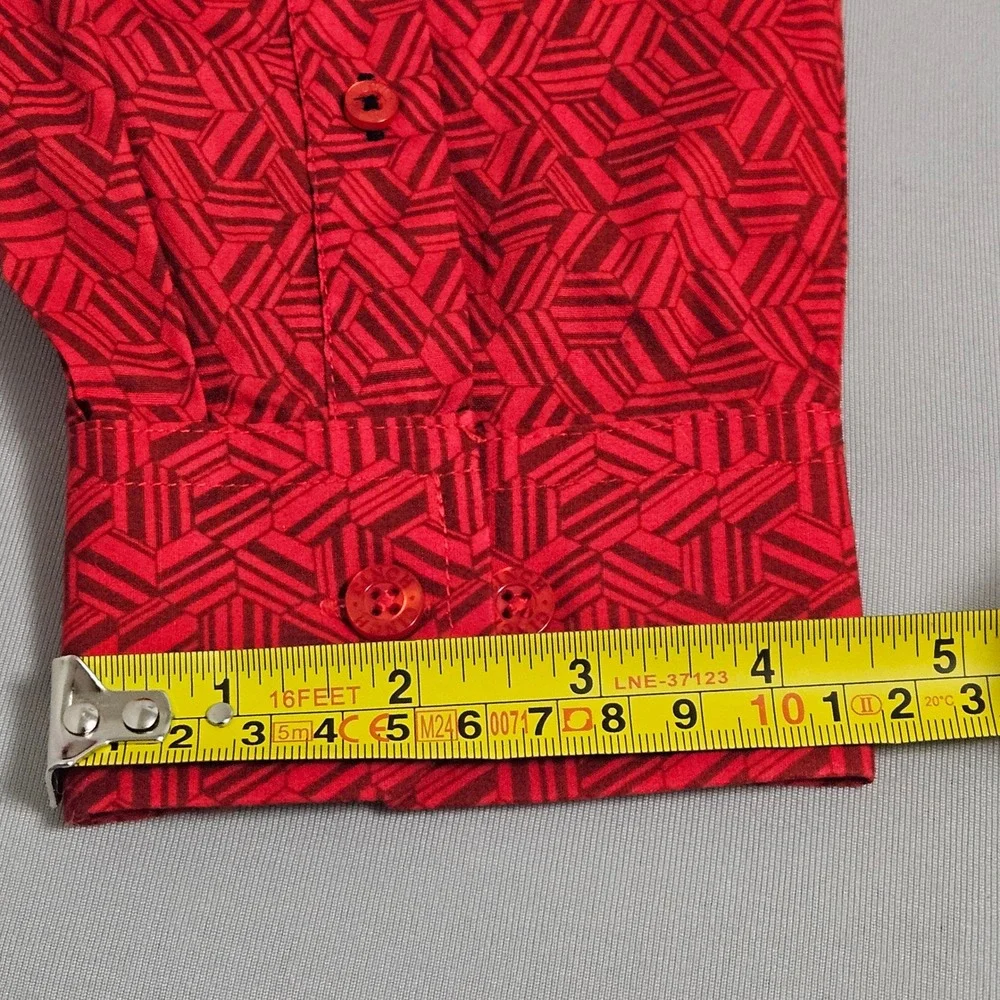 Cinch‎ Red Geometric Print Western Button Down Long Sleeve S Cowboy Rodeo Ranch